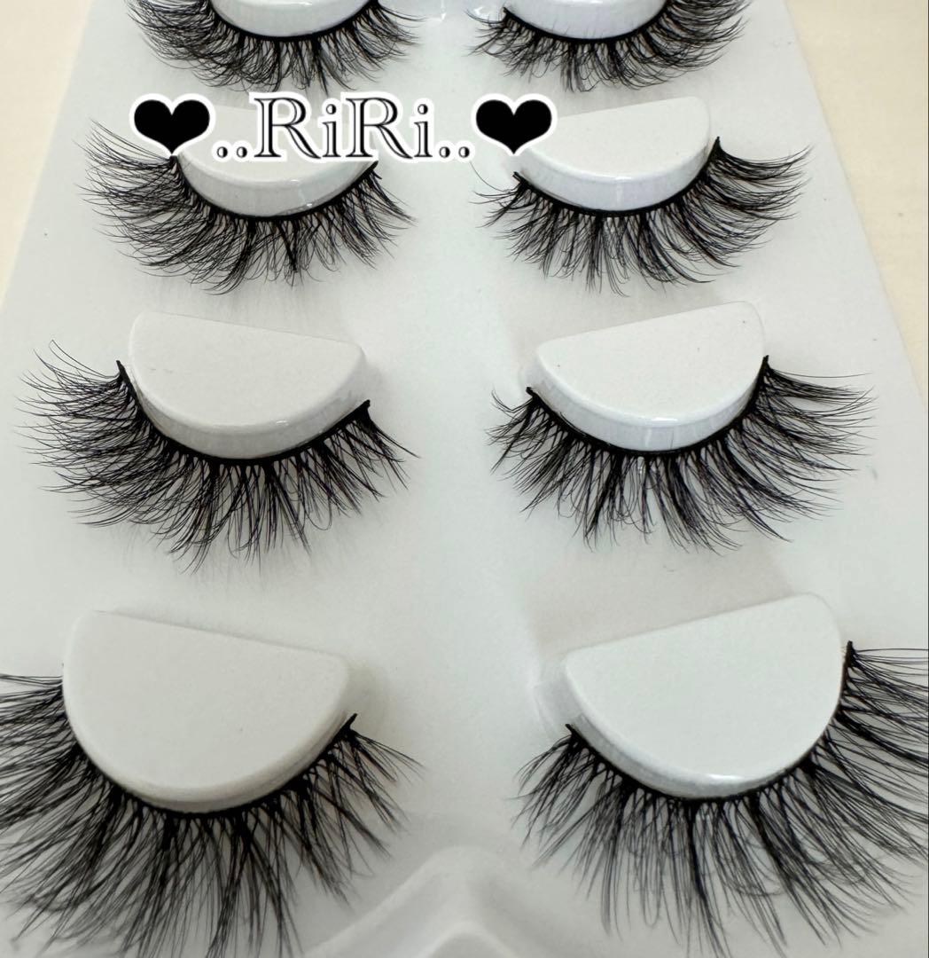 マツエク風❣️ふわふわ3d mink つけまつげ　柔らかミンク　4ペア
