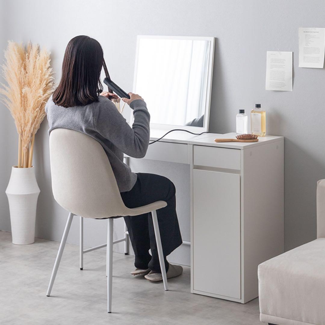 【単品】幅100cm ミラー付きドレッサー　ナチュラル