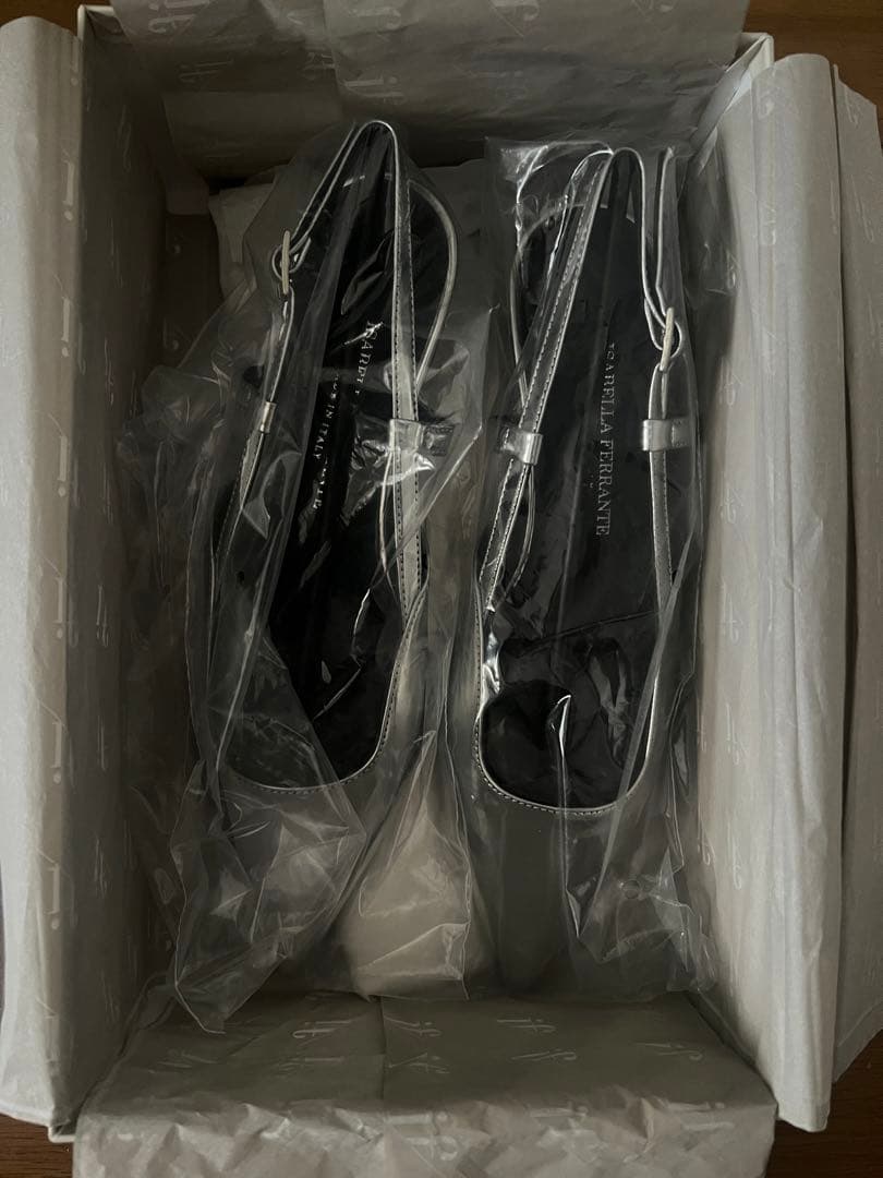 アルタイル＊シルバー ポインテッドトゥ ミュール　37