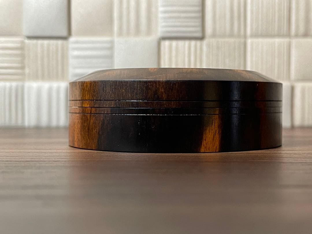 【茶道】福田芳朗　黒柿面取　香合