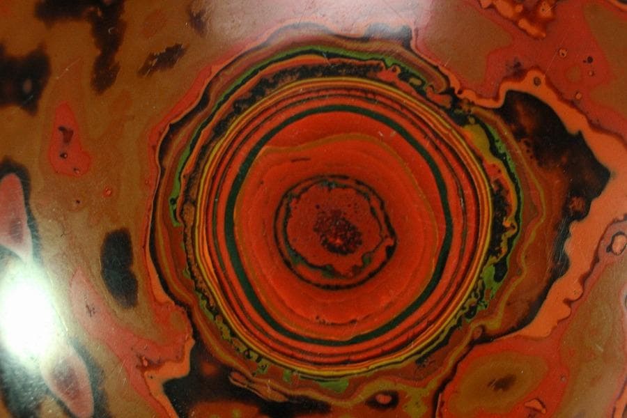 色漆 堆朱 筆洗 匙 台付 文房具(K-LC953)