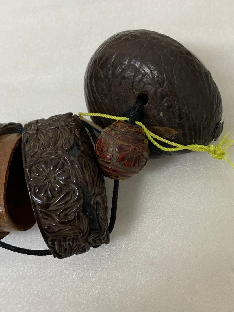 3-3247 推黒印籠・緒じめ玉、根付