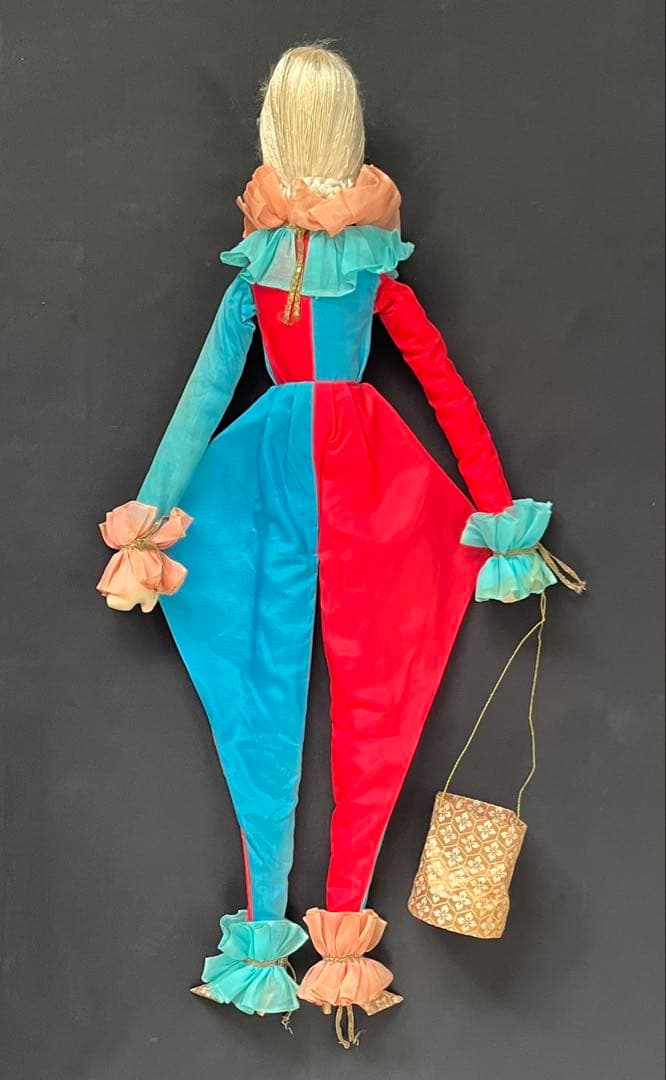 アンティークブドワールドールクロスボディ 1920s ピエロ 大型71cm