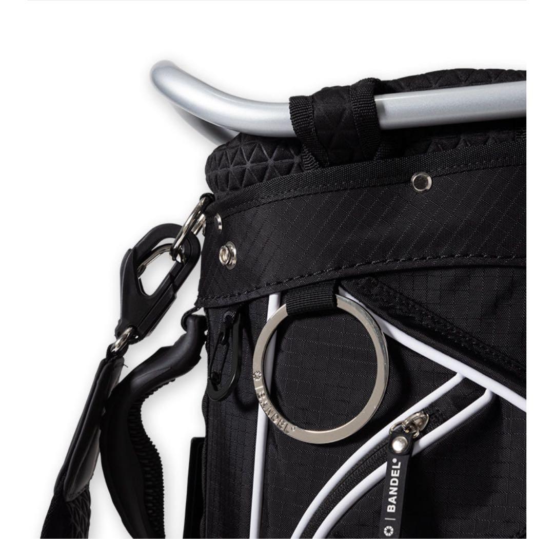 【新品・タグ付き】完売品 BANDEL キャディバッグ 黒×白 パイピング