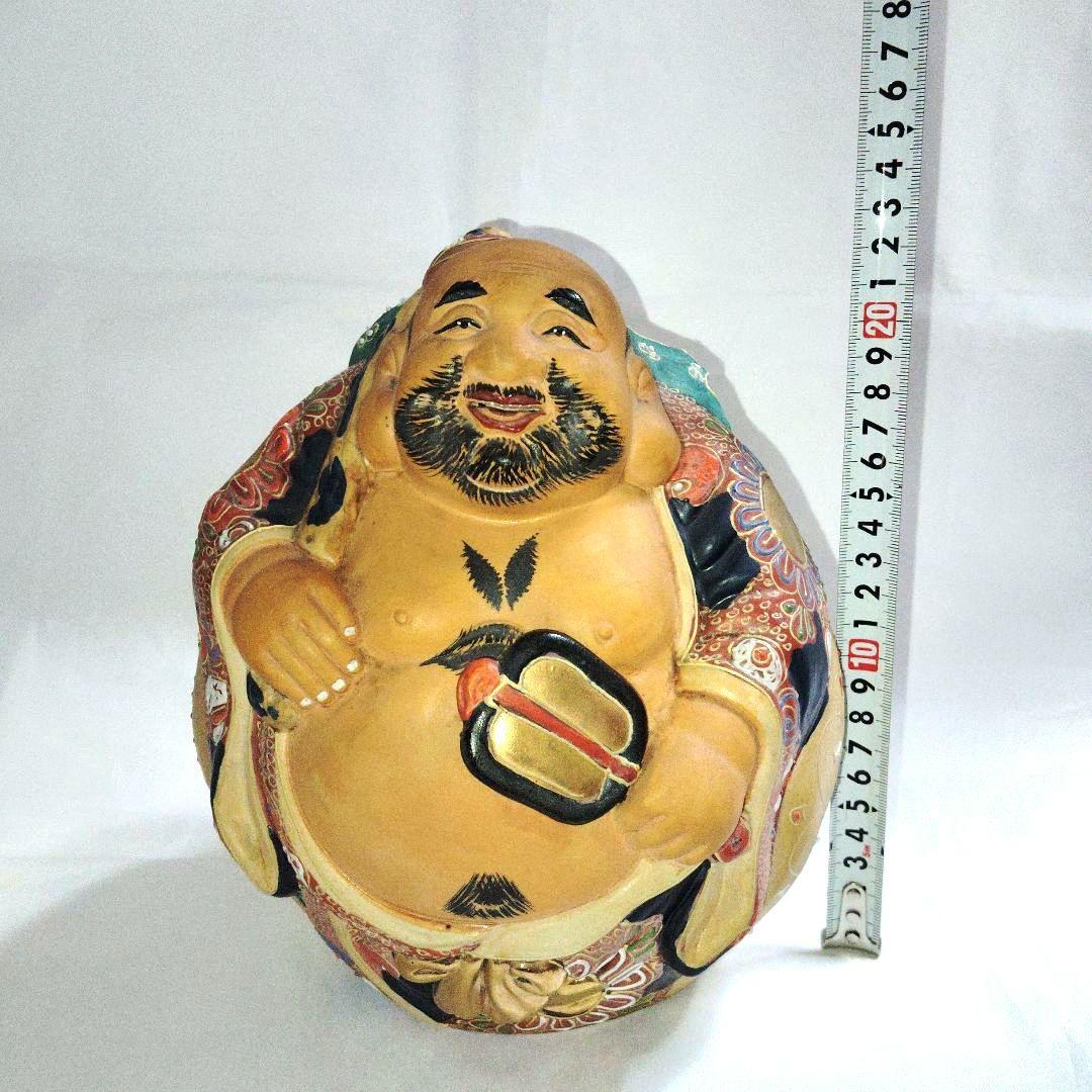 九谷焼 　布袋様　縁起物　 骨董　陶芸　 置物　 古美術　七福神　染付金彩