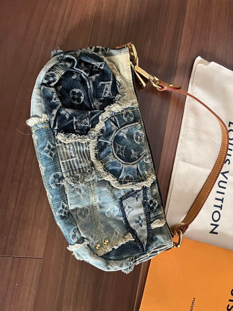 ルイヴィトン　パウチィ　デニム　バッグ