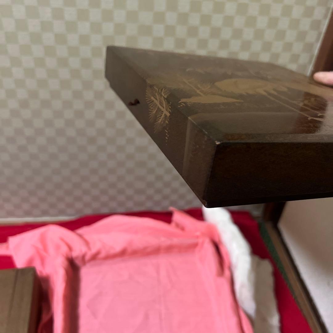 古美術　竹鶴高蒔絵　御硯箱