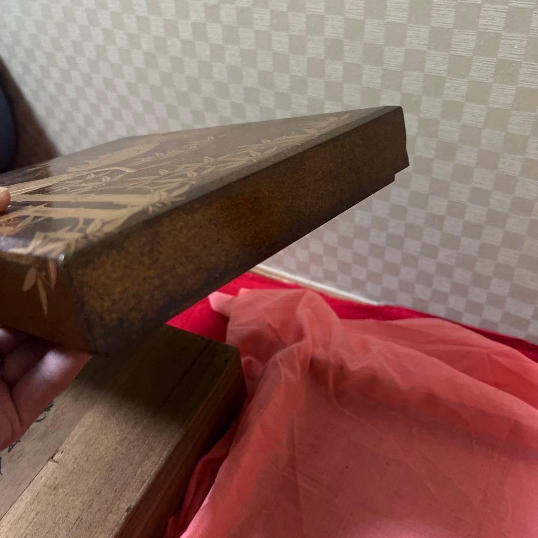 古美術　竹鶴高蒔絵　御硯箱