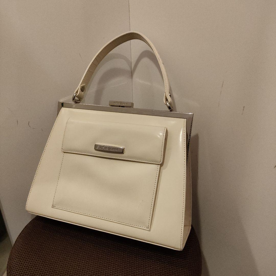 イヴサンローラン ハンドバッグ レザー ホワイト