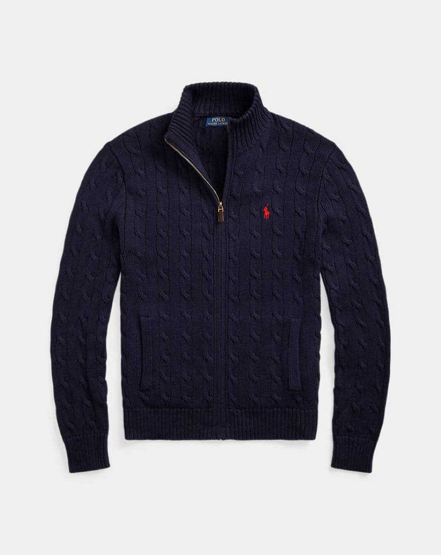 Ralph Lauren フルジップケーブルセーター