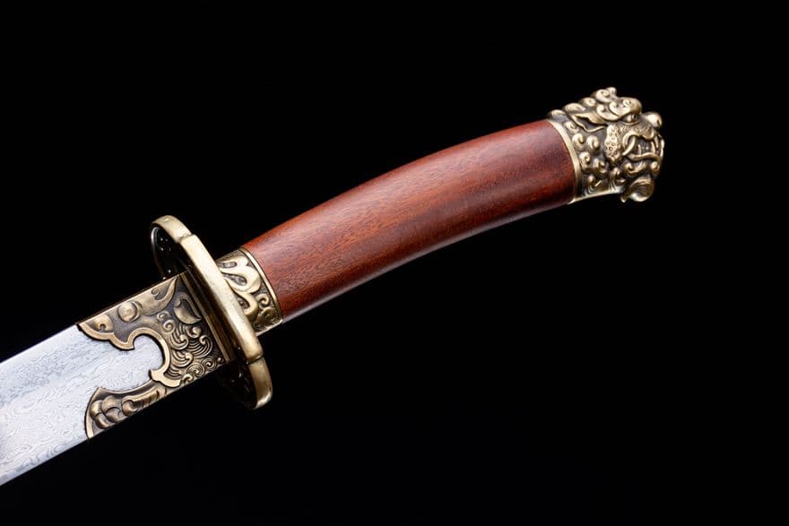 狂獅子清刀-模様鋼 古兵器 武具　刀装具　日本刀　模造刀 居合刀