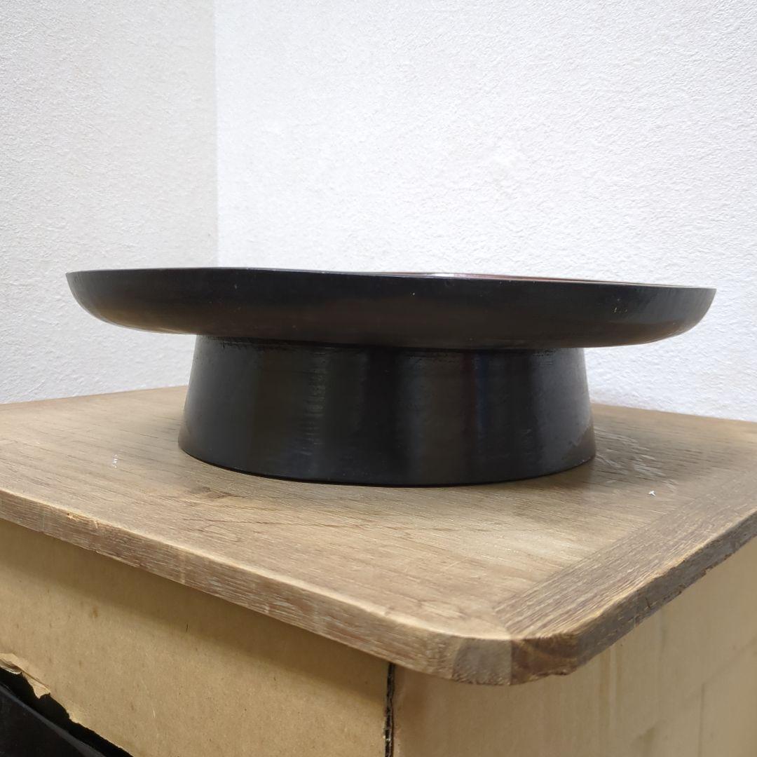 骨董　くりぬき盆　たかつき　台　木製　漆器　民芸　古道具　丸盆