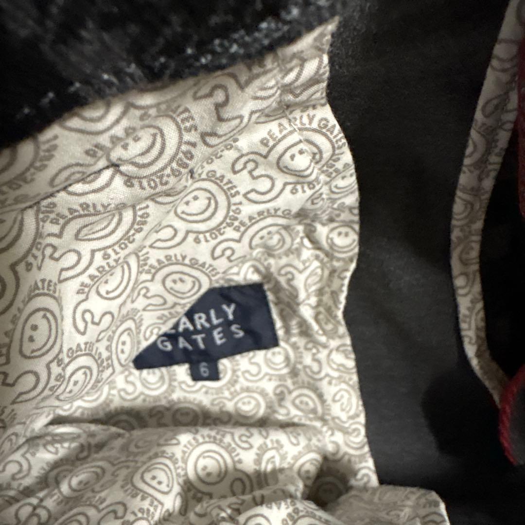 【美品】PEARLY GATES チェック柄パンツ 黒/赤