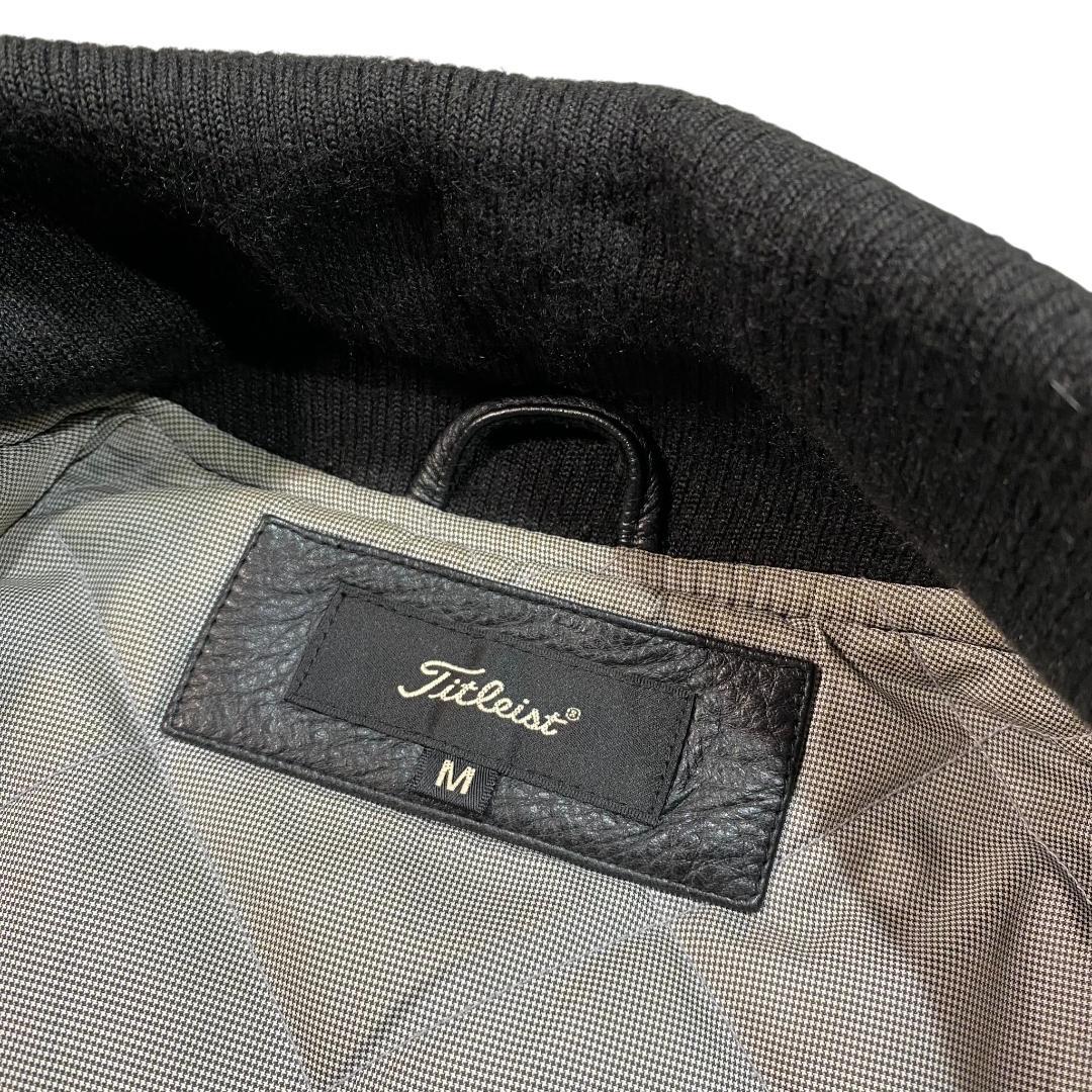 タイトリスト 本革 レザー スタジャン ブルゾン ジャケット M ブラック