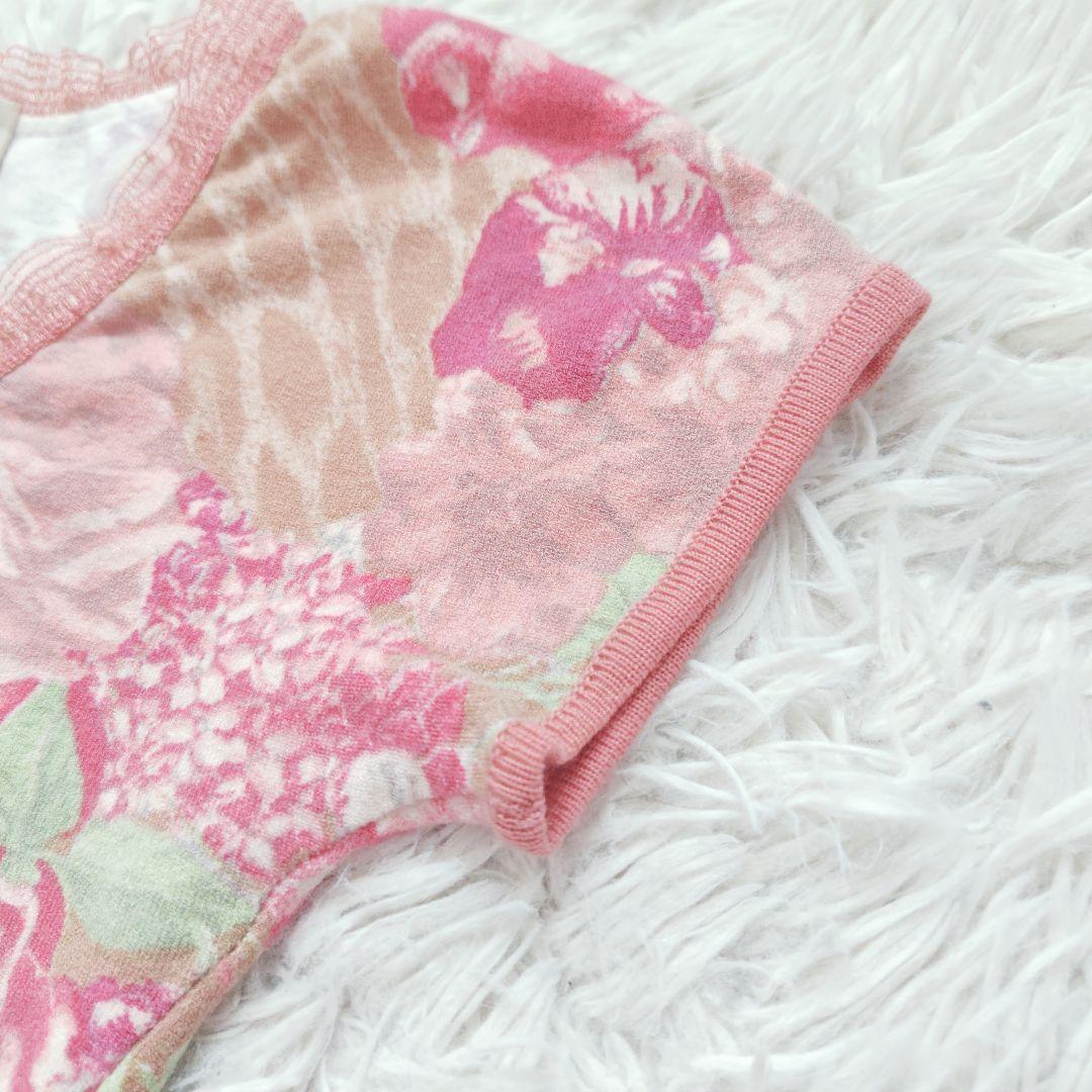 【ブルマリン】アンナモリナーリ花柄アンサンブル レース 薔薇 ピンクカーディガン