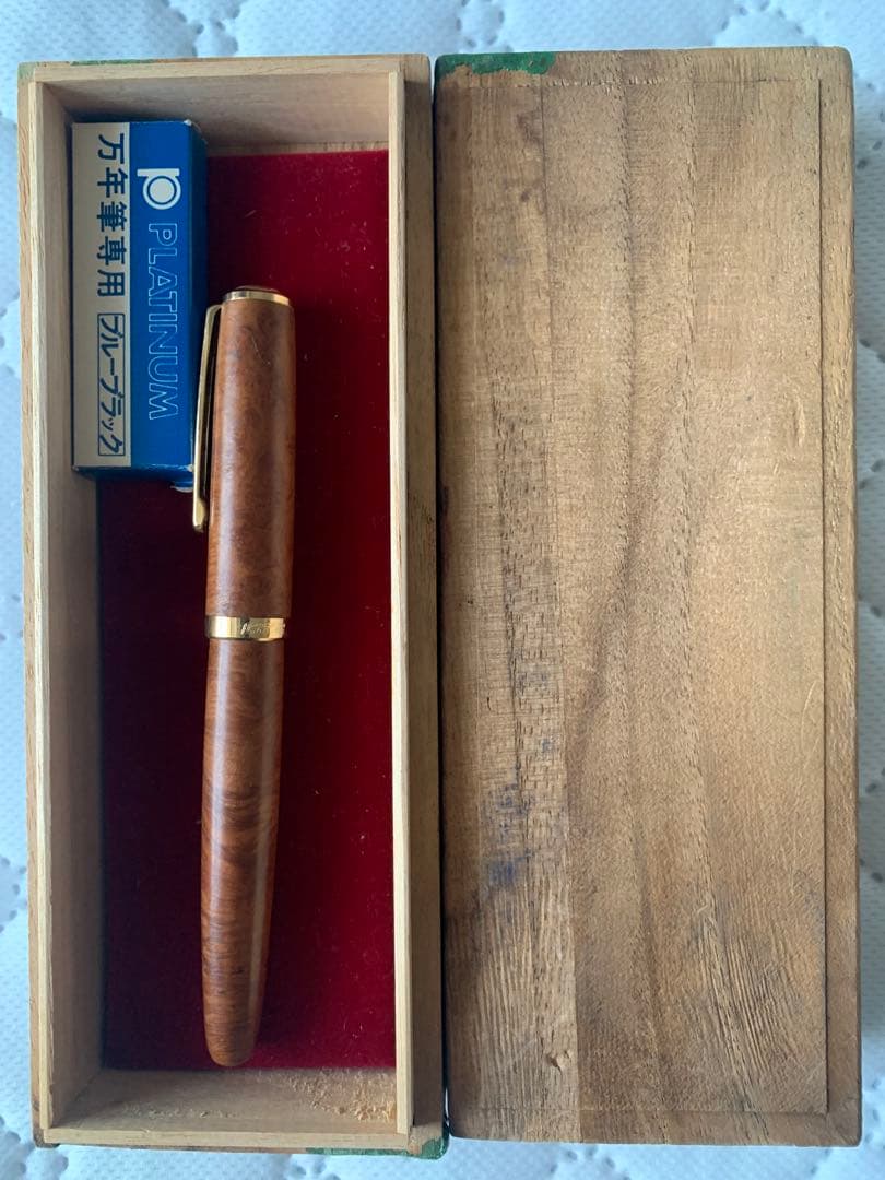PLATINUM 万年筆 木軸 14Kペン先