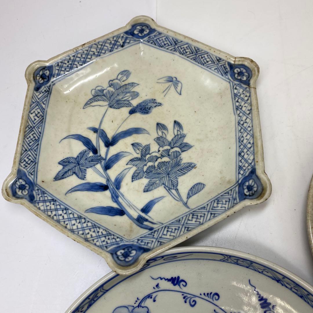 古伊万里　染付盃洗　中皿　蕎麦猪口色々　9点タコサ　東さ7-0323②