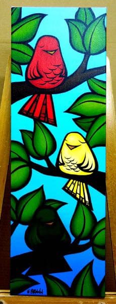 人気画 ヘザーブラウン(Heather Brown) 限定キャンバス 小鳥 #2