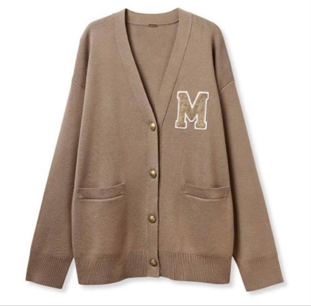 mila owen アップリケデザイン金釦Vネック ニットカーディガン