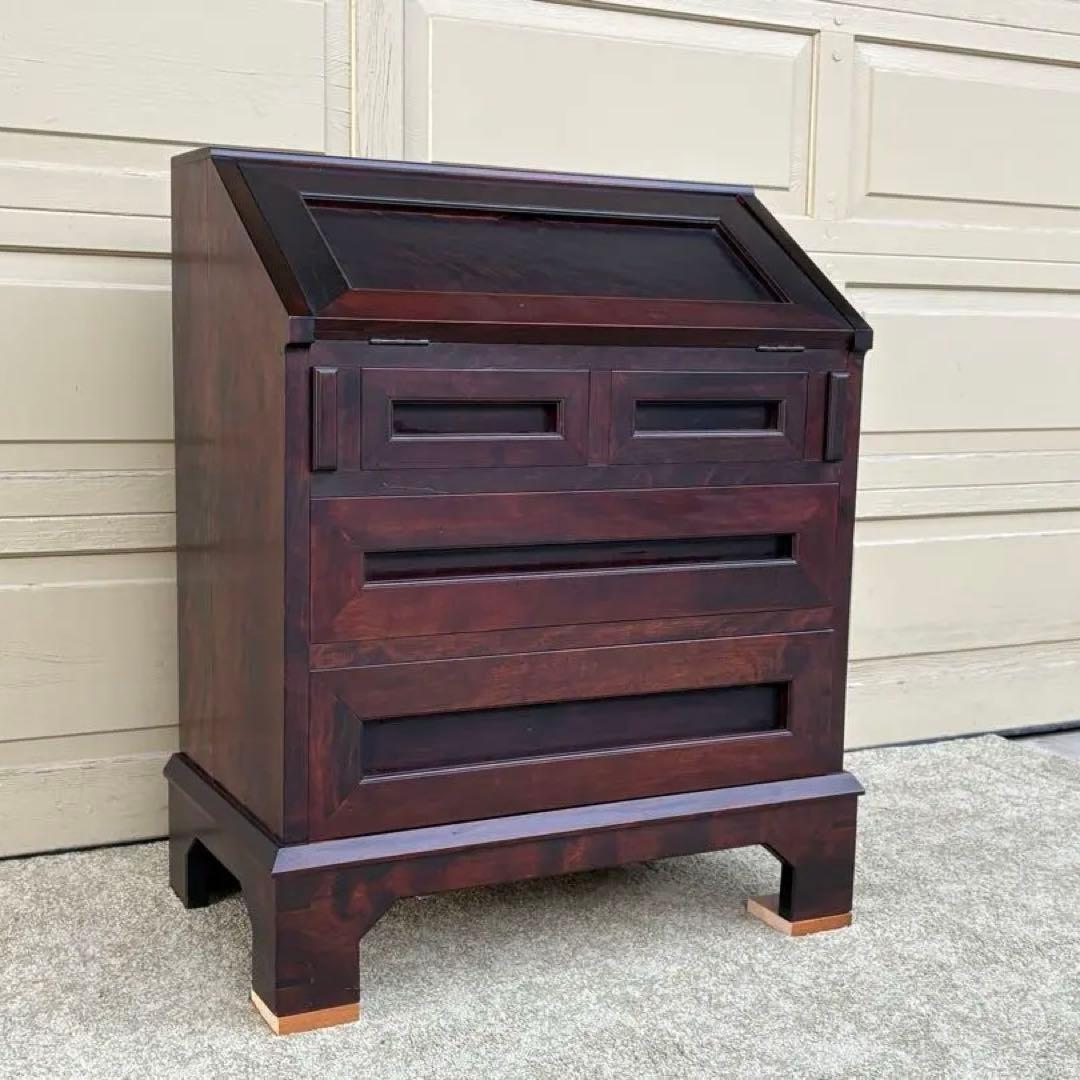 【希少】松本民芸家具 #66型 高山式ライティングビューロー 無垢材