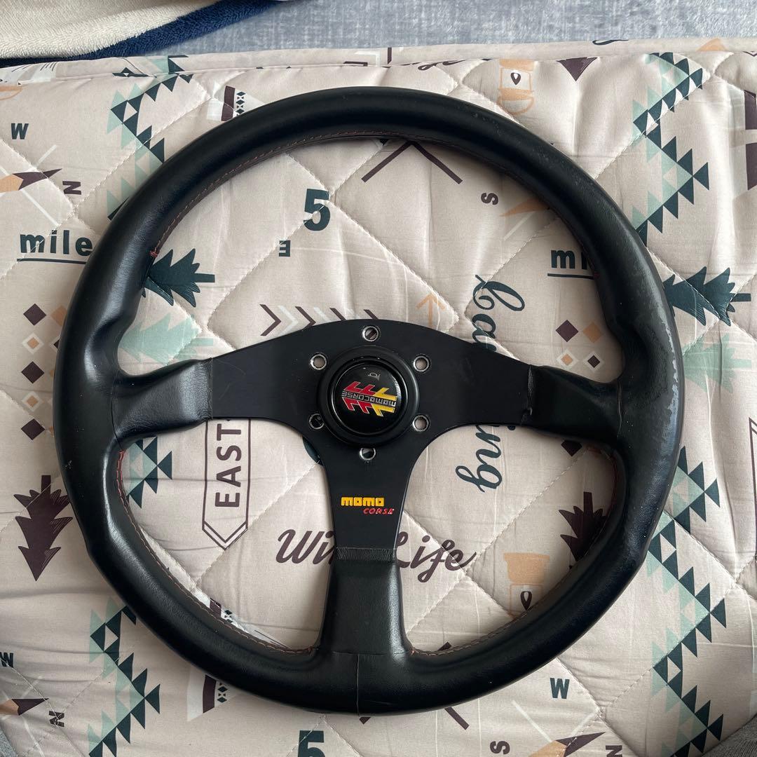 momo コルセ ステアリング 当時物 3本スポーク 黒