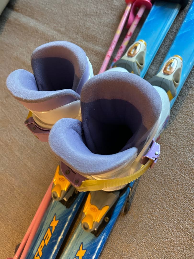 ３点セットスキーセット ブーツ20cm、板110cm、ストック91cm