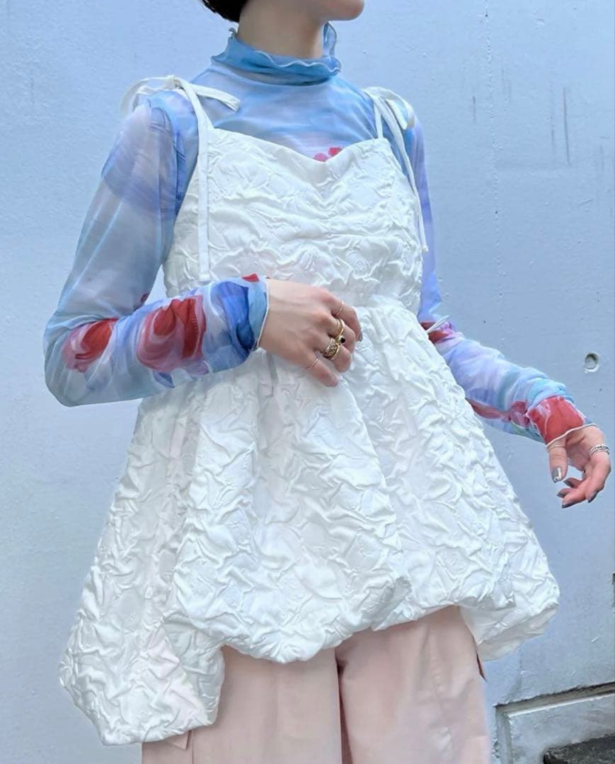 POPPY バルーンキャミチュニック（ホワイト）