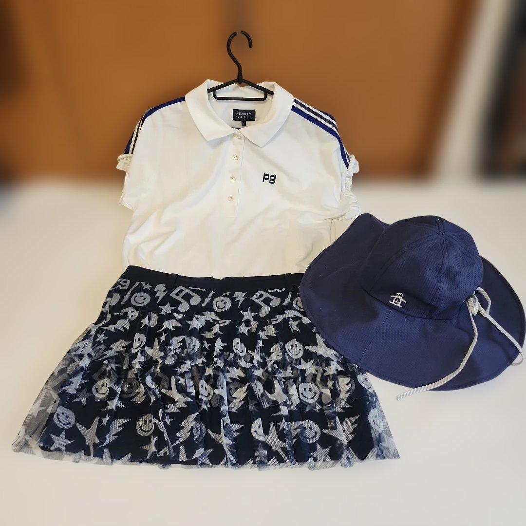 パーリーゲイツのポロシャツとスカートセット帽子おまけ