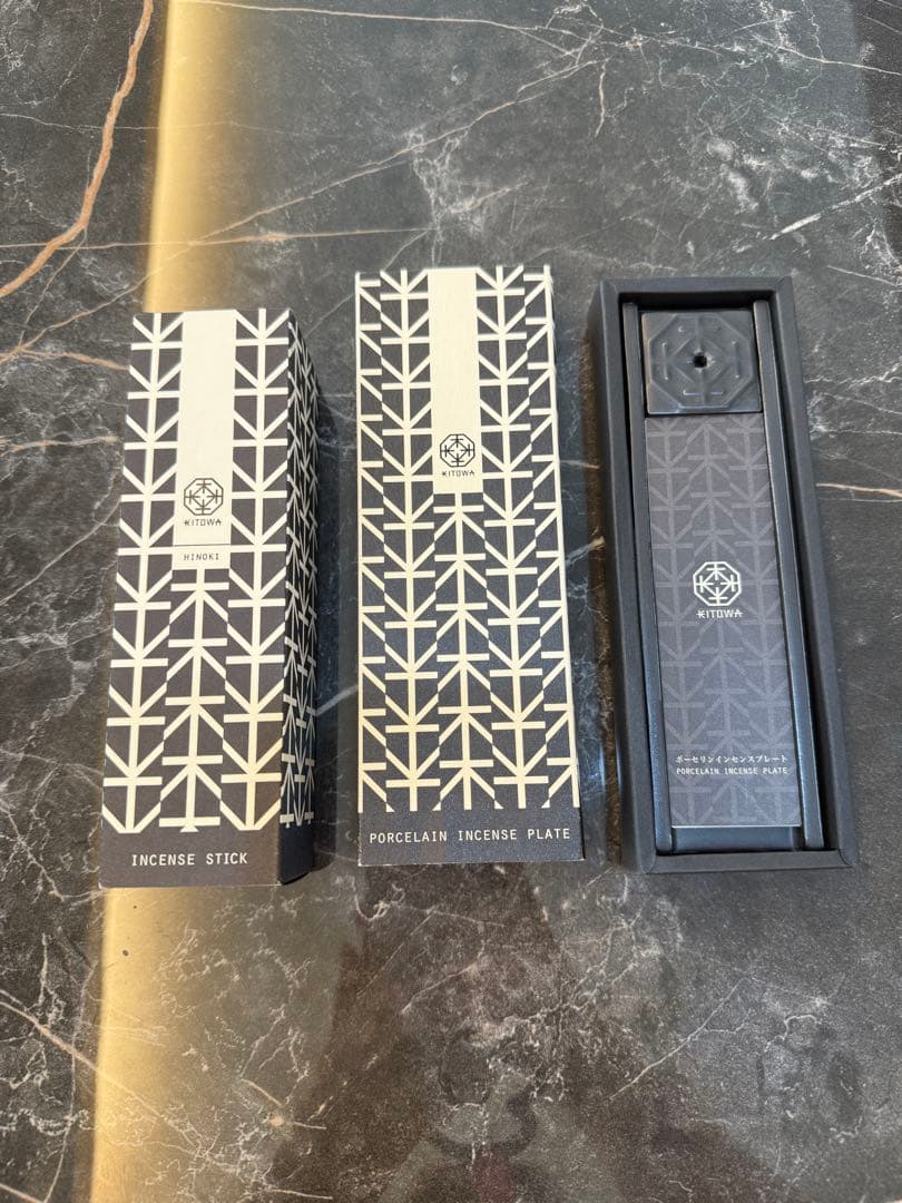 KITOWAポーセリンインセンスプレート KITOWAインセンススティックヒノキ