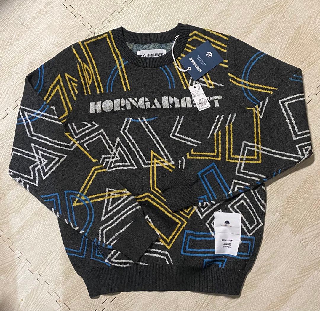 HORN GARMENT 幾何学模様セーター 40 Lサイズ
