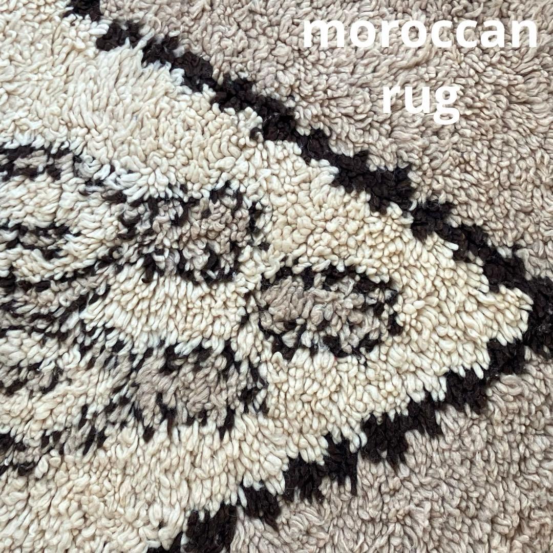 レア✳︎モロッコラグ　ミルキー　ブラウンチョコ　メダリオン　トルコヴィンテージラグ