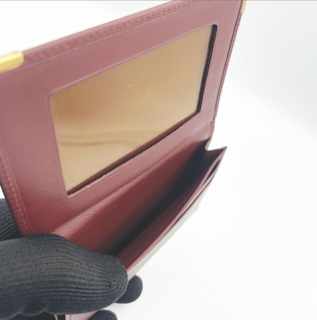 【Cartier（カルティエ）】名刺入れ ボルドー マストライン 本革