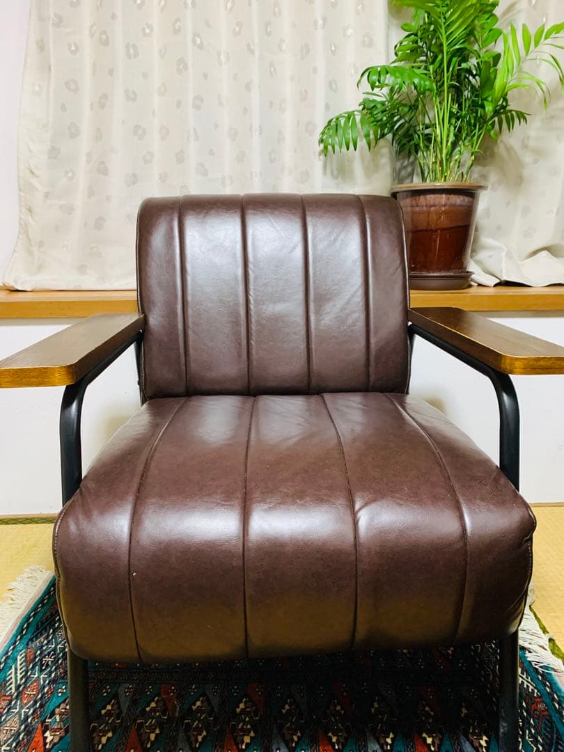 【1/15で終了】ニトリ1人掛けソファ (Nシールド ステイン2KD DBR)