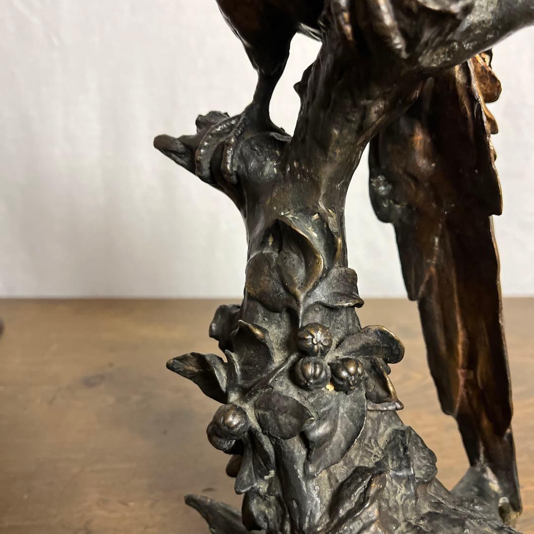 古雑貨アンティーク◾️真鍮製 オウム 鳥 置物 / オブジェ