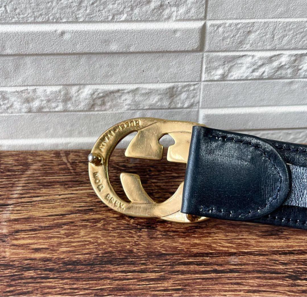 グッチ GG スプリーム インターロッキング PV C× レザー ベルト