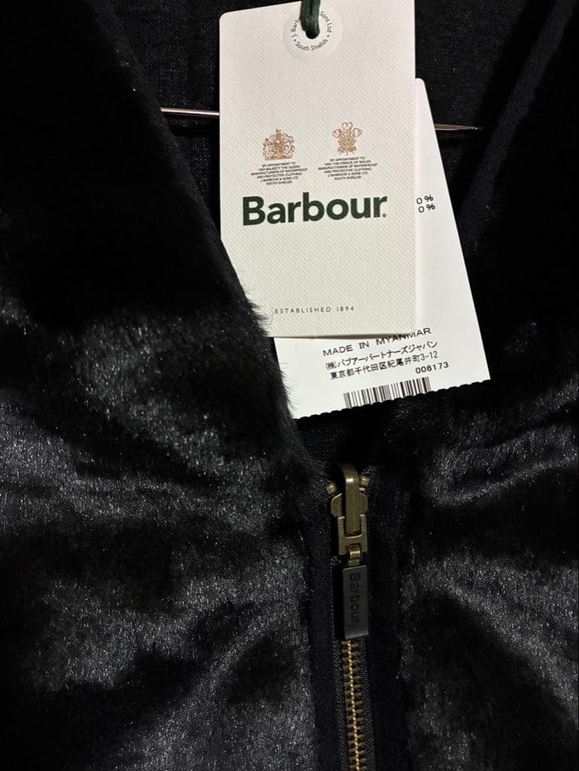 新品 タグ付きBarbour 黒 ファーライナー インナーベスト 40 ブラック