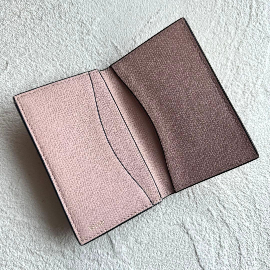 valextraヴァレクストラ 名刺ケース カードケース 財布 チークピンク
