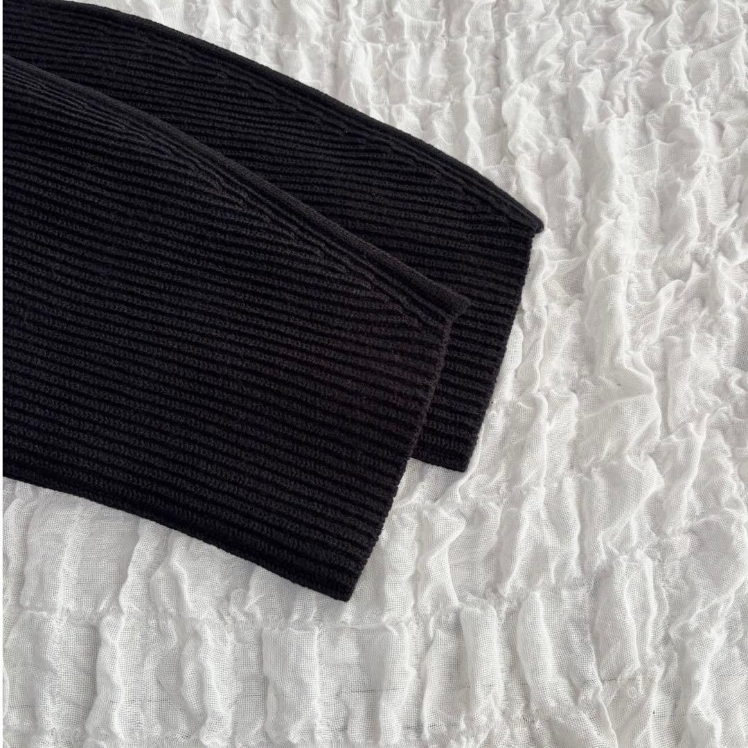 【美品】 H BEAUTY&YOUTH ウールナイロンリブカーディガン