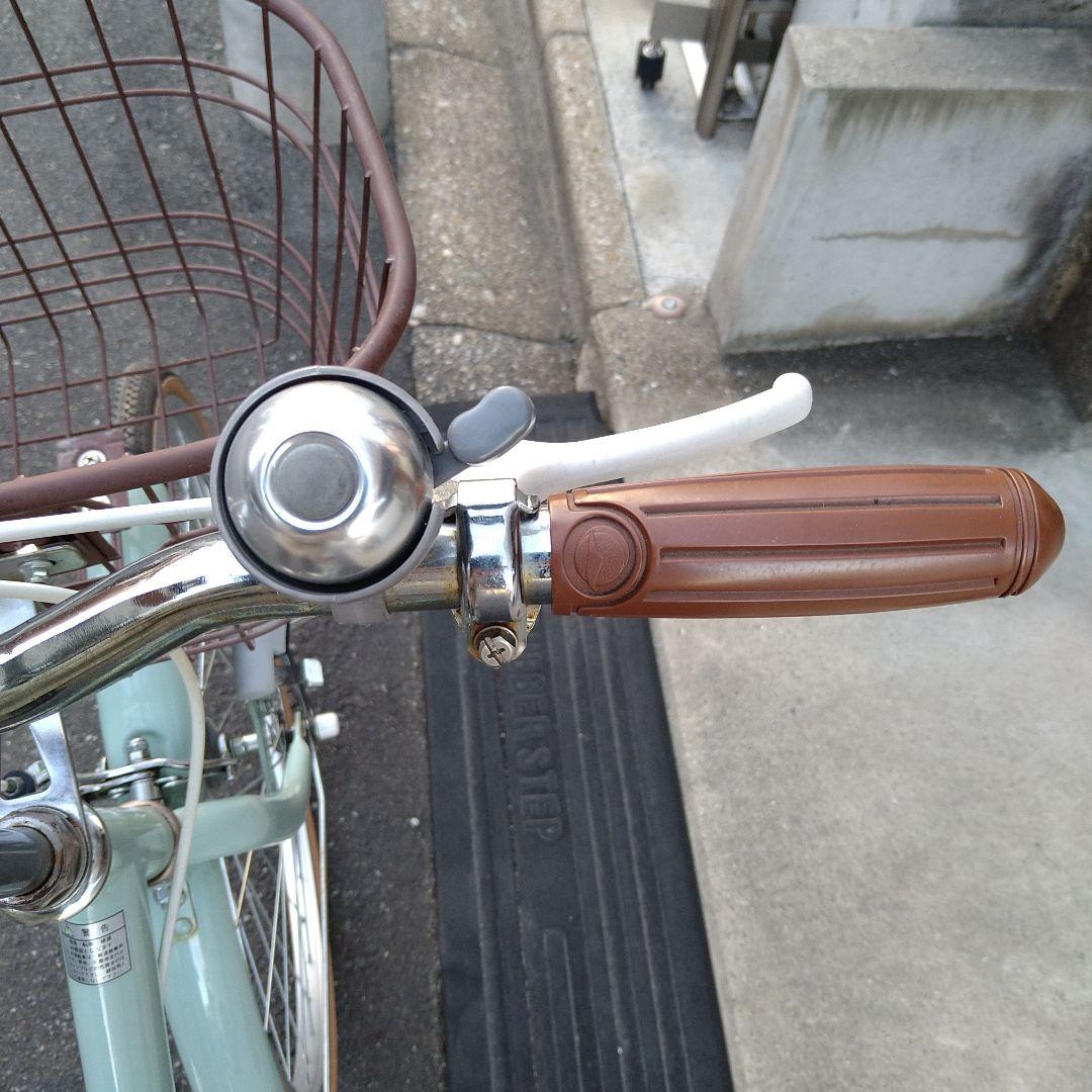 【中古美品】ミントグリーン 自転車24インチ前カゴ付き子供用 小柄な方にも