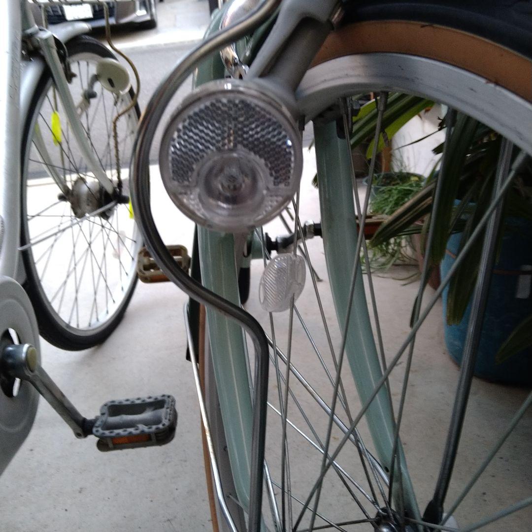 【中古美品】ミントグリーン 自転車24インチ前カゴ付き子供用 小柄な方にも