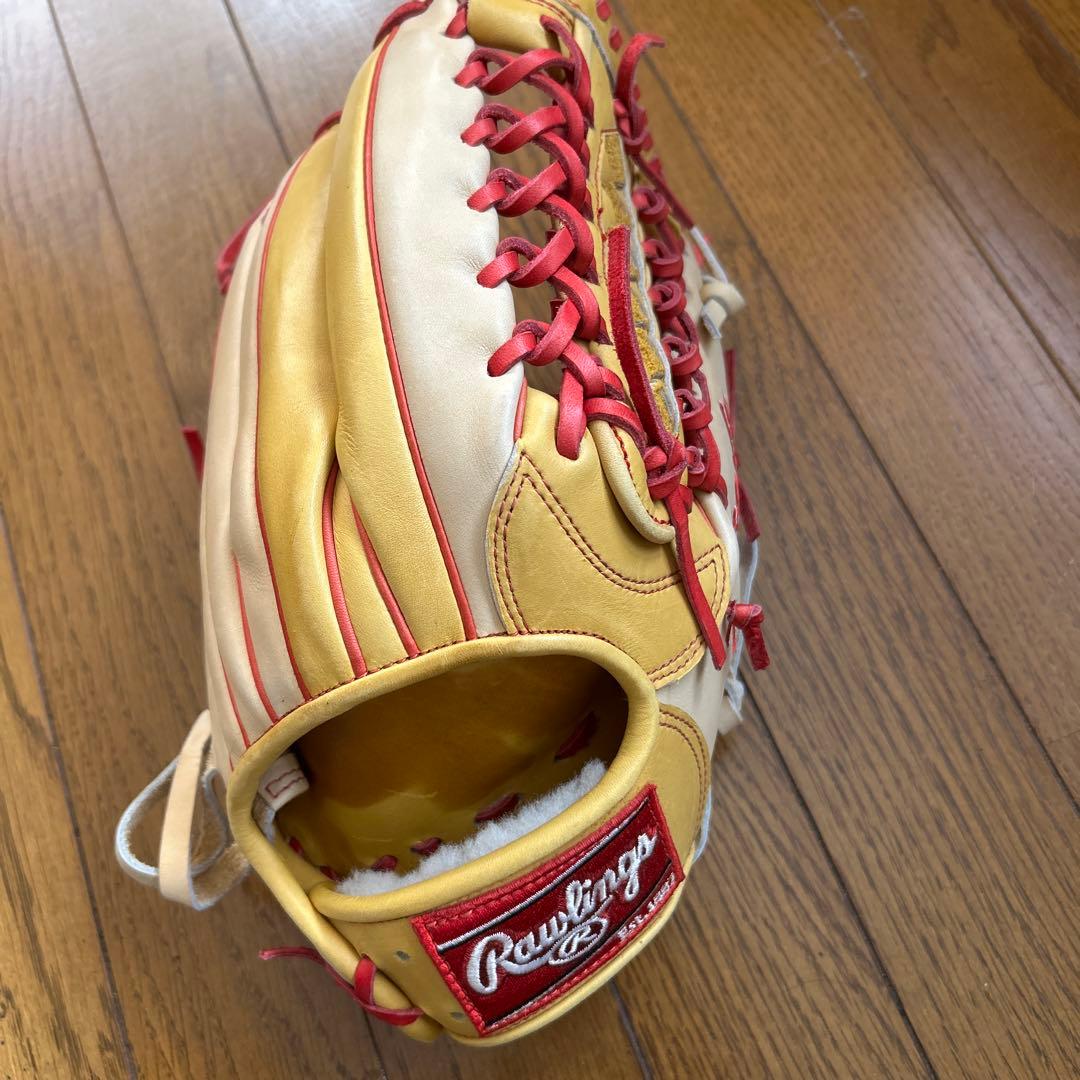 Rawlings 硬式グローブ ベージュ/赤 阪神今岡選手グラブ