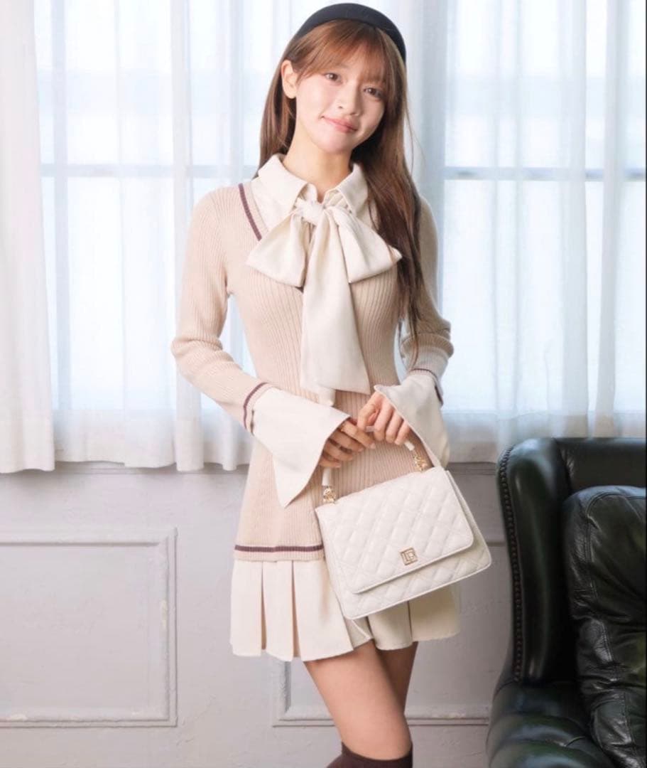 リップサービス LIP SERVICE シャツドッキングプリーツワンピース