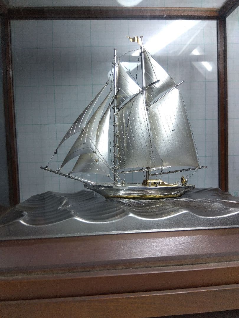 【定価33万円】刻印 Silver 985 関武比古 銀製ヨット２本マスト 5号