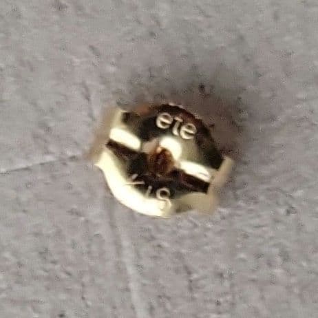 ete　片耳ピアス　ゴールド　SV925　K18ポスト　キャッチ　キュービック