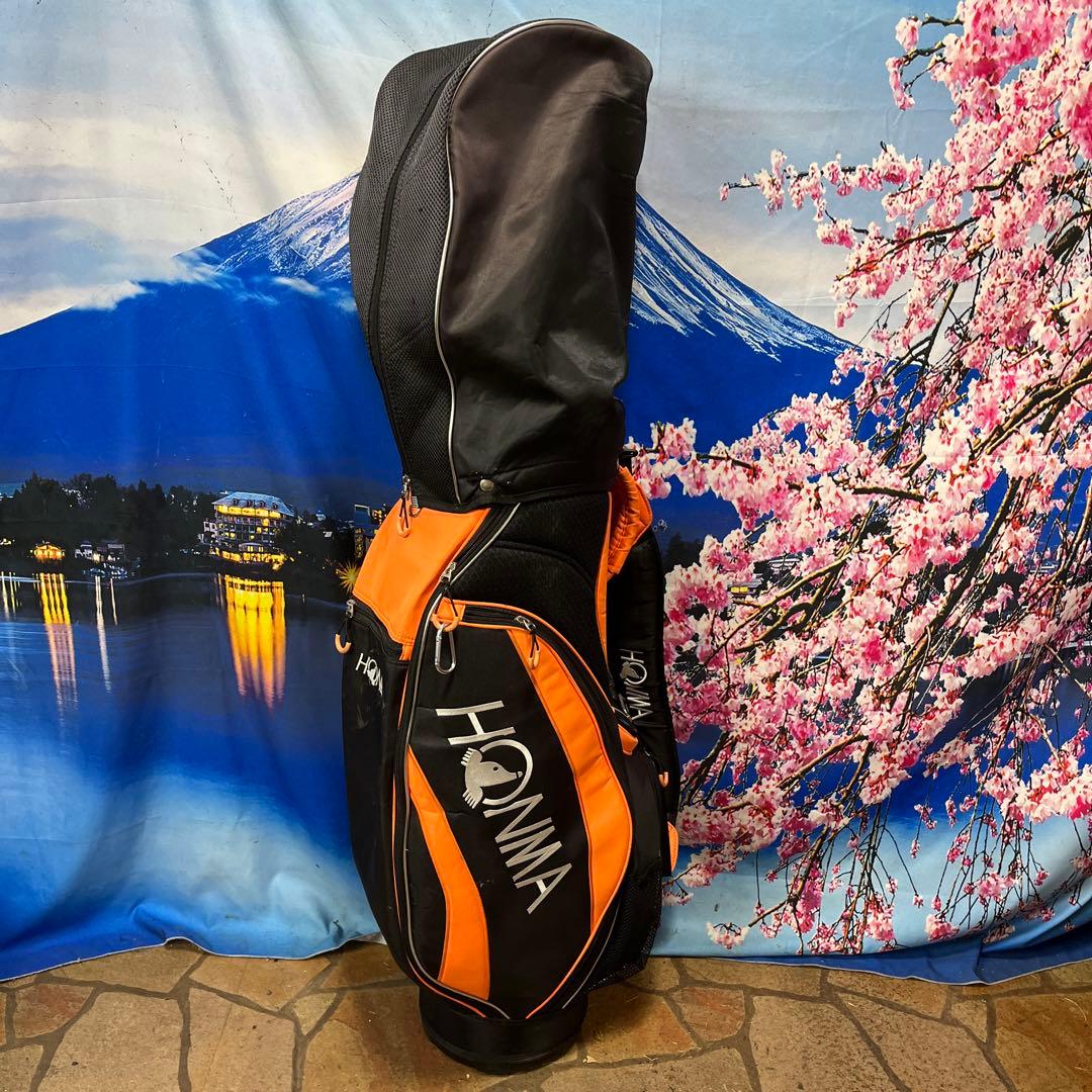 寶BT-1065 HONMA オレンジ ブラック キャディバッグ
