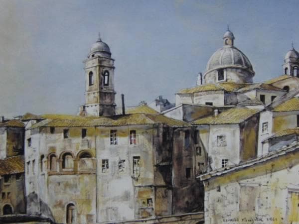 藤田嗣治、【アッシージ】、希少画集画、新品高級額・額装付、状態良好