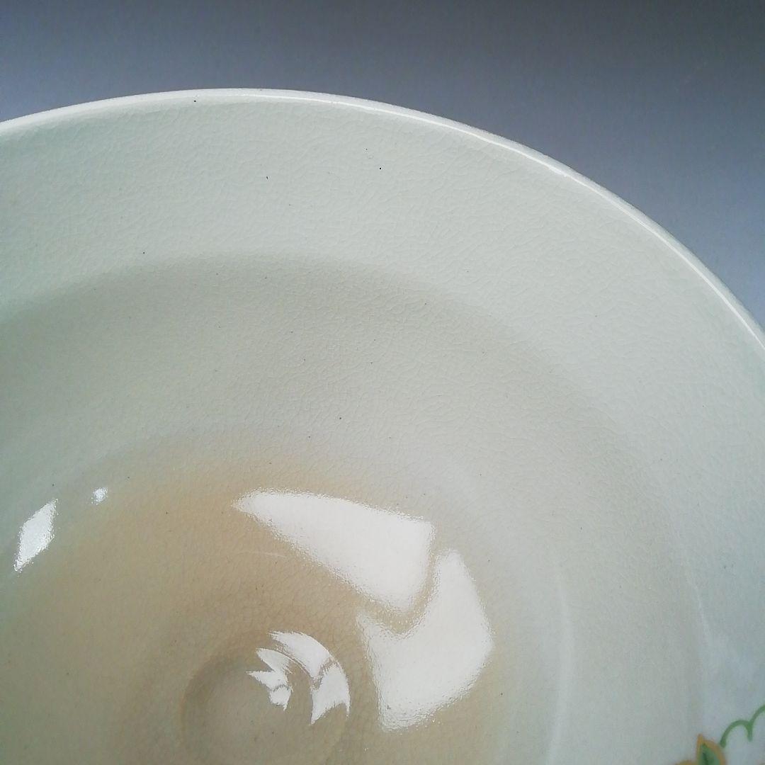 Ｔ２８４　茶碗　『仁清写扇面朝顔文』『平安　手塚桐鳳 造』　共箱　抹茶碗　茶道具