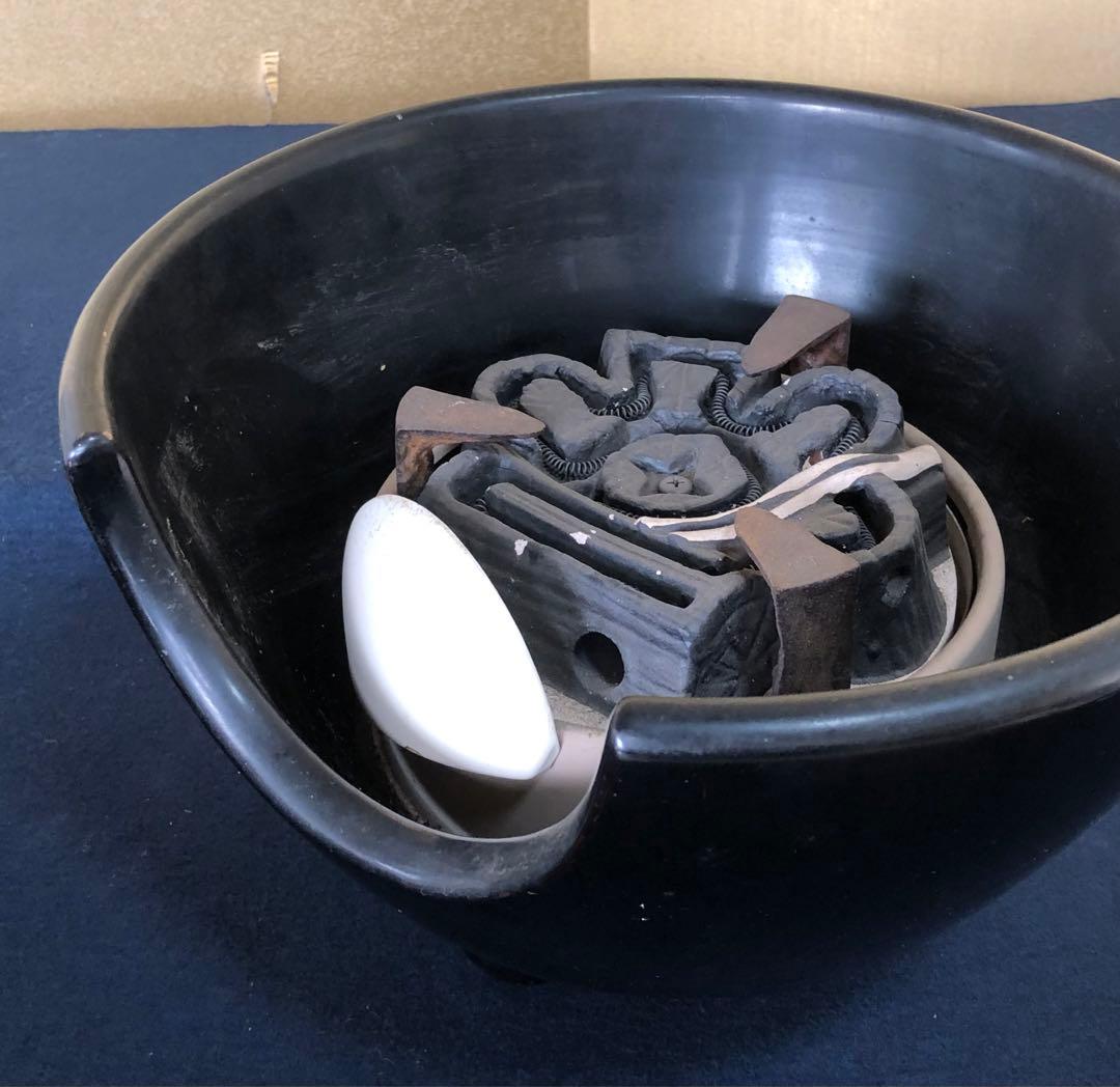 割引❗️《R》野々田式 風炉型電熱器 黒真塗 B 小板付 元箱付 ① 1f