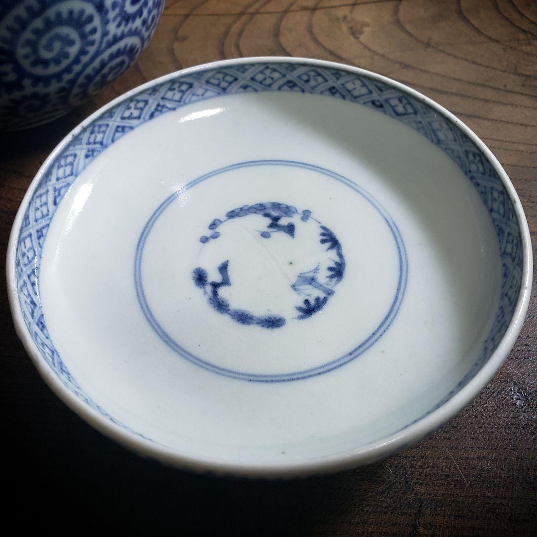 蓋物　蛸唐草　大　富貴長春　染付　松竹梅　古伊万里　訳あり