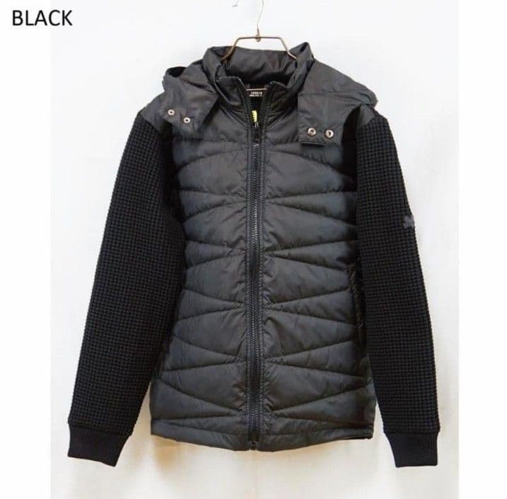 LUXE/R GOLF ダウンフェザーワッフル切替えパーカー45763BKM②